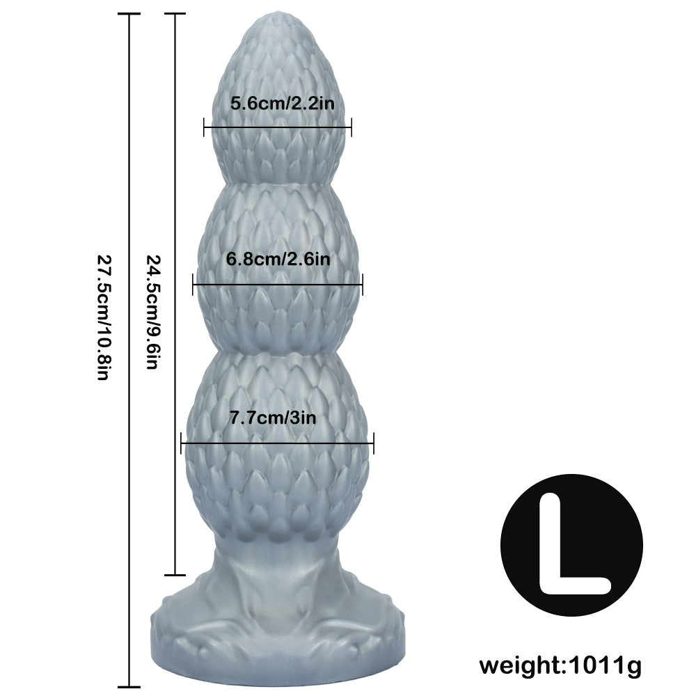 Dragon egg textured silicone butt plug