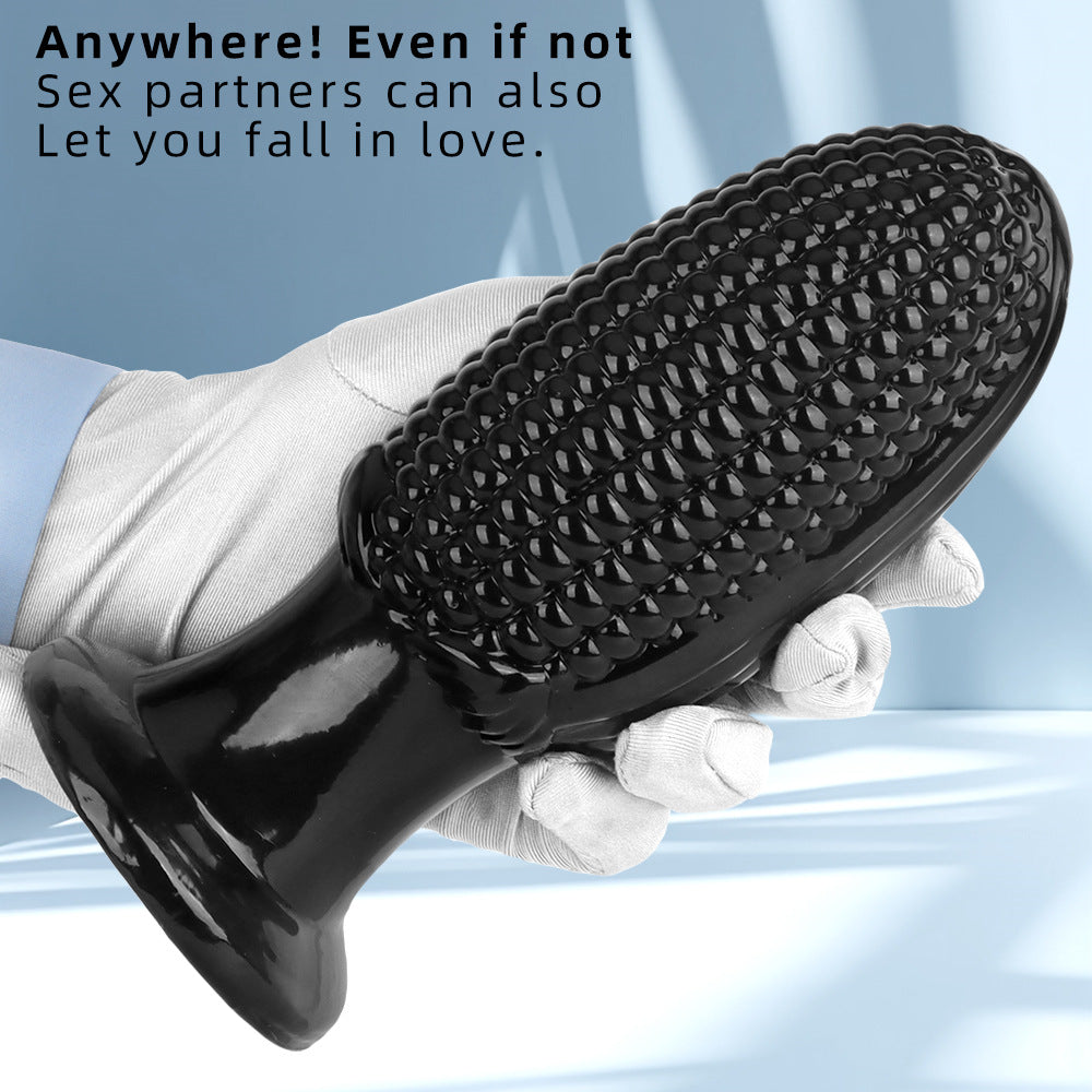 Black pvc corn cob large butt plug