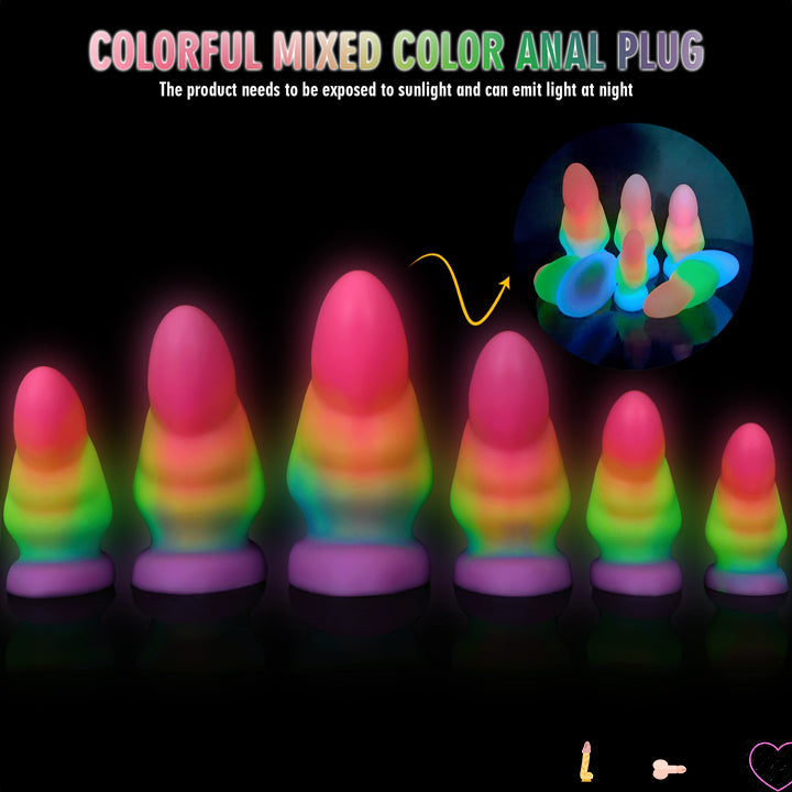 Luminous large silicone butt plug sets