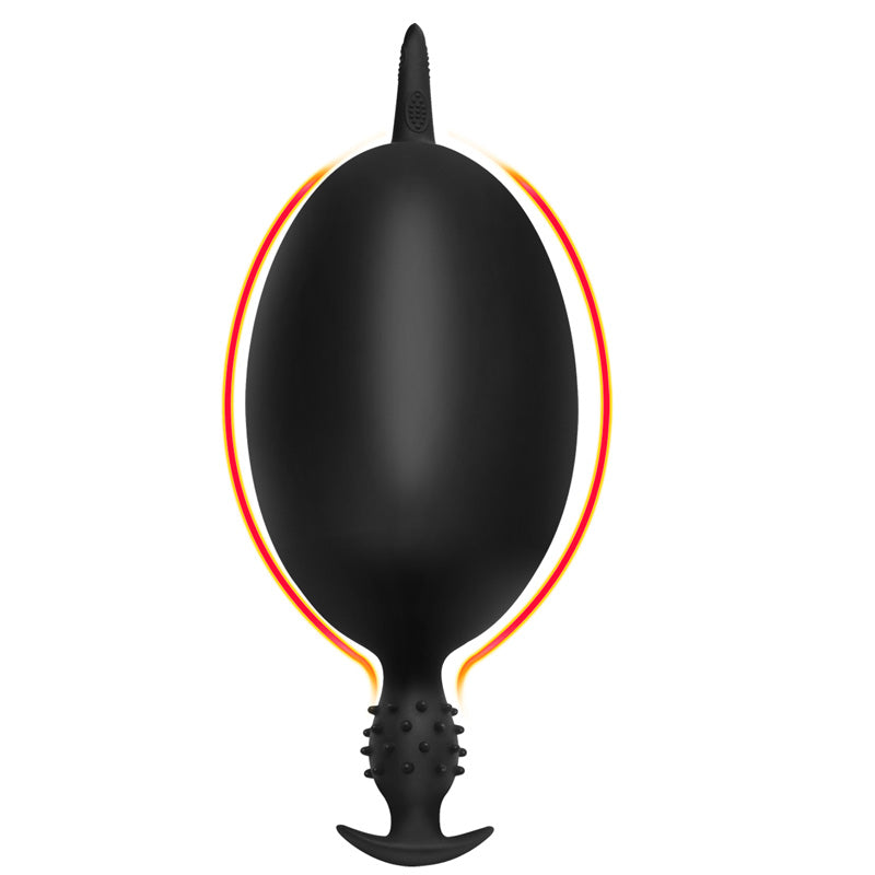 Black slim spiked inflatable butt plug