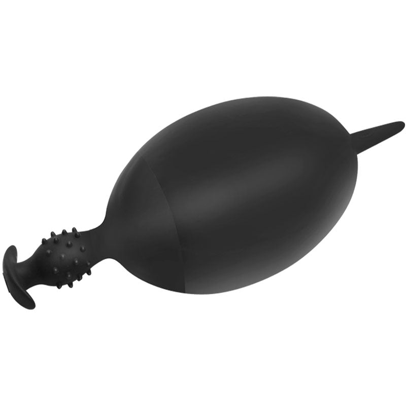 Black slim spiked inflatable butt plug
