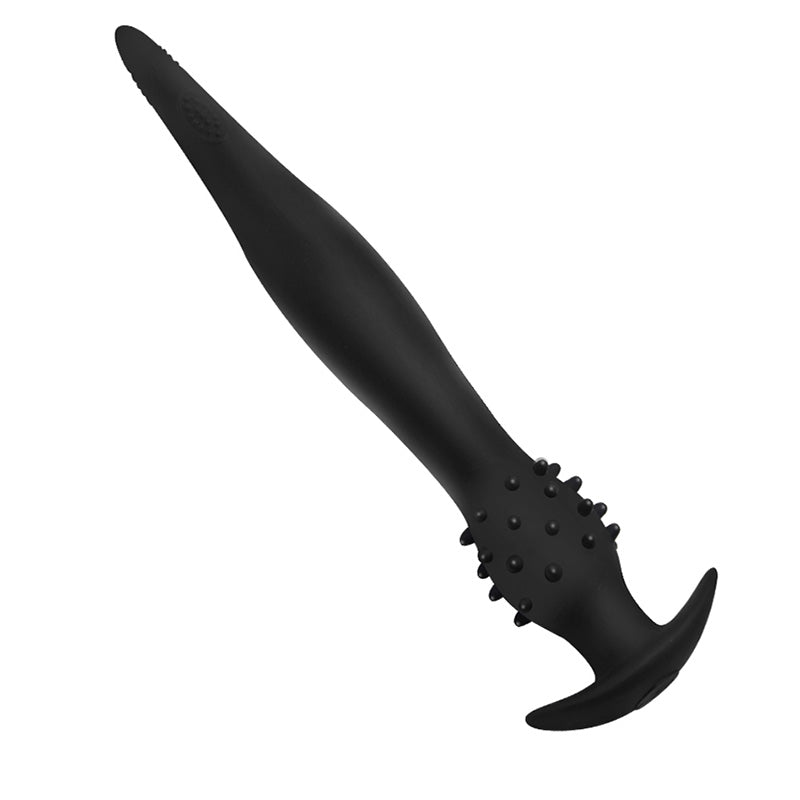 Black slim spiked inflatable butt plug