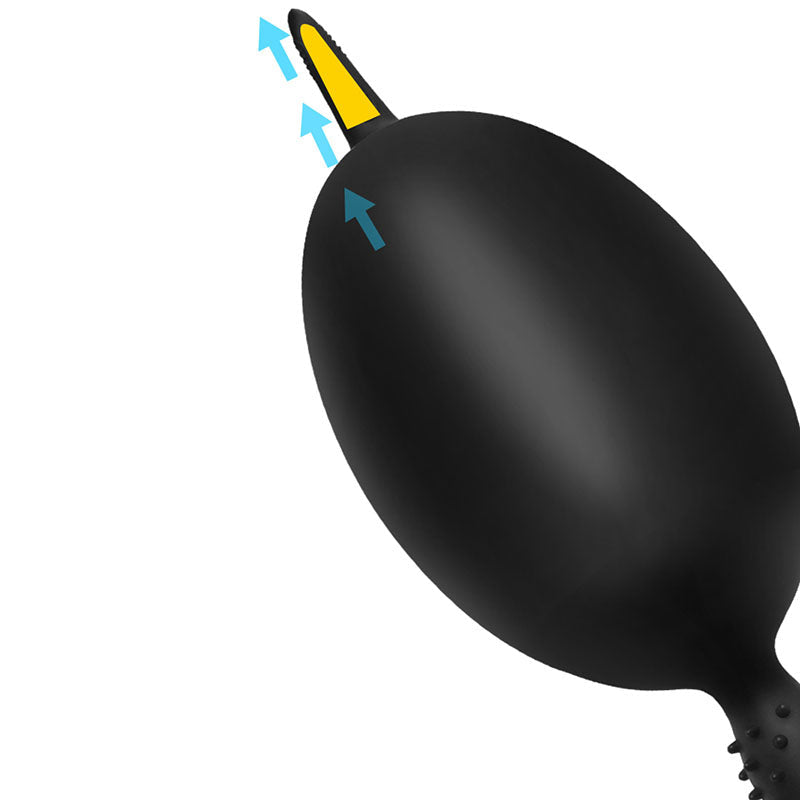 Black slim spiked inflatable butt plug