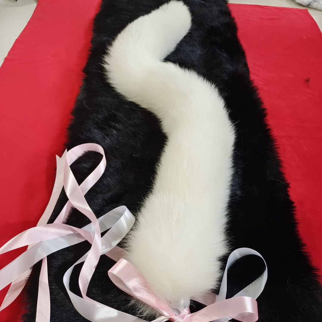 White Furry Fox Tail Butt Plug
