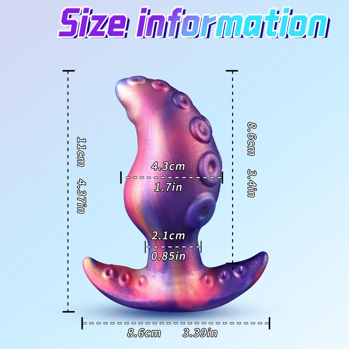 Purple alien tentacle silicone butt plug