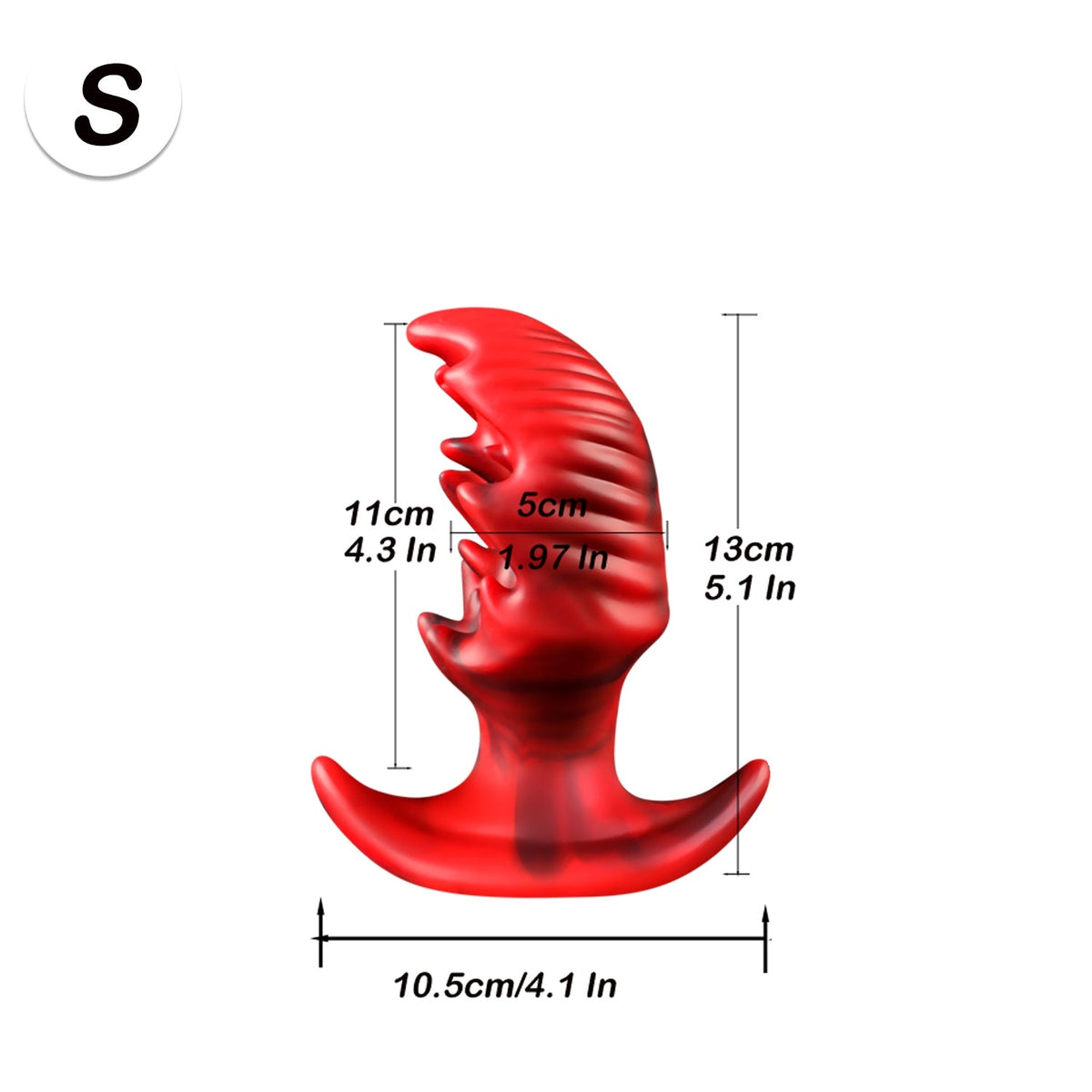 Red spiked texture huge butt plug