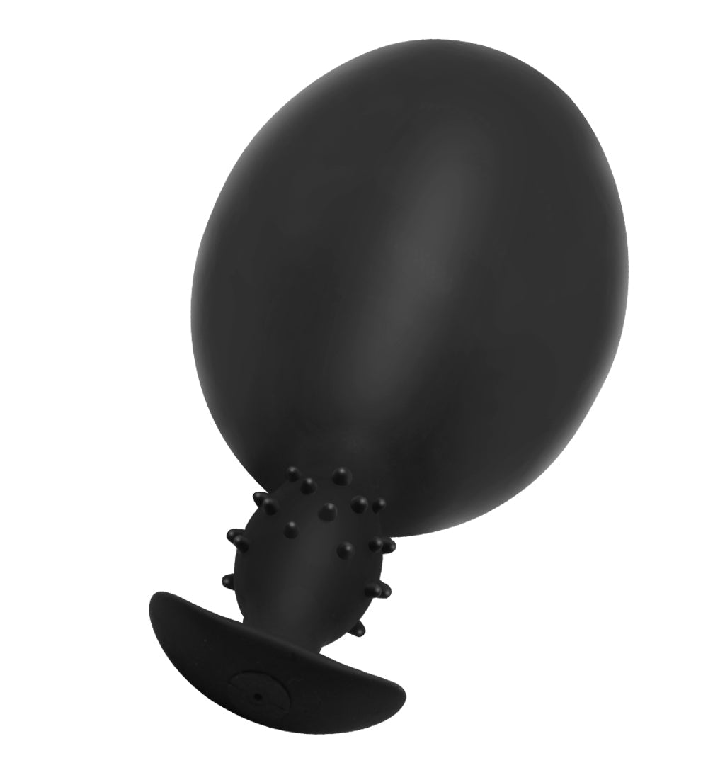 Black slim spiked inflatable butt plug