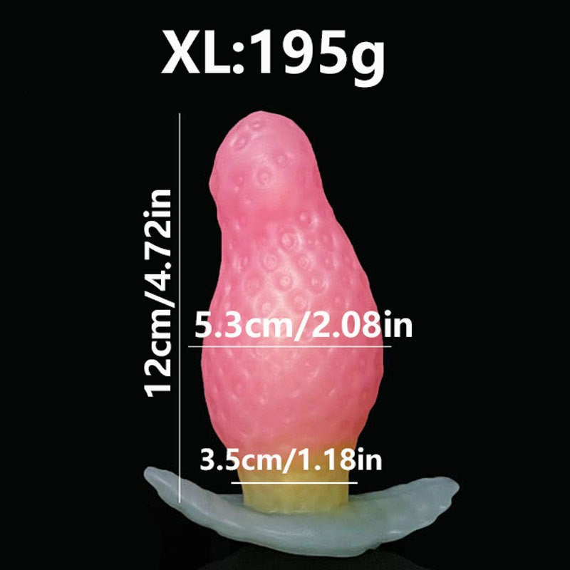 Strawberry butt plug pink silicone boat anchor plug