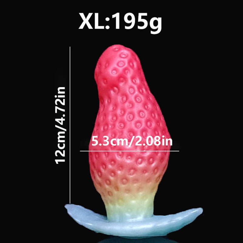 Strawberry butt plug pink silicone boat anchor plug