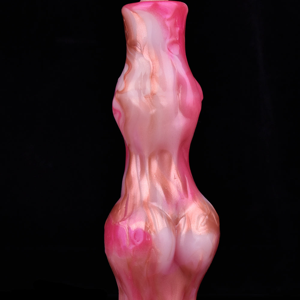 8 inch double knot vibrating strap on dildo