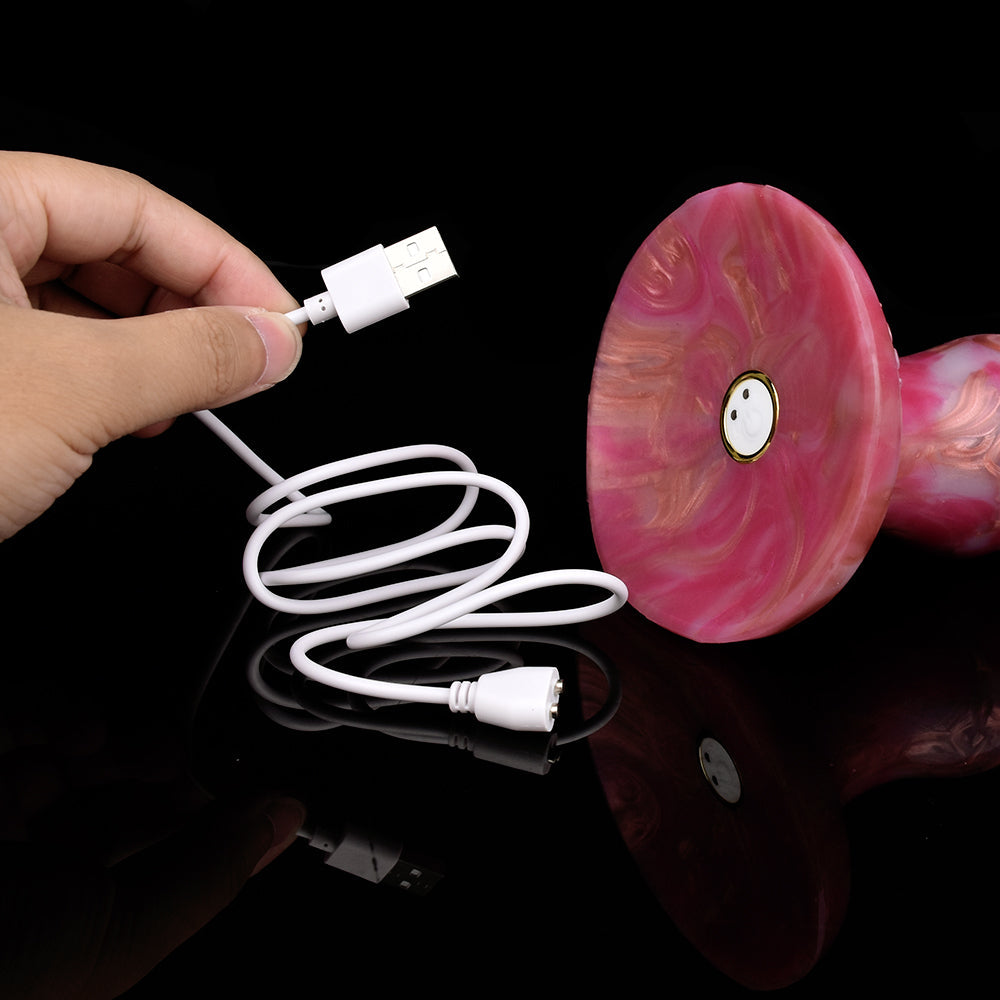 8 inch dog knot vibrating strap on dildo