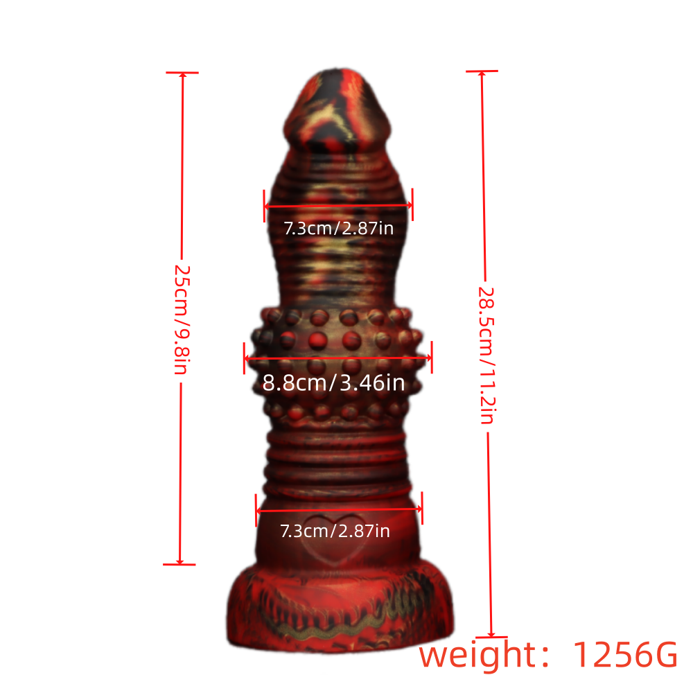 11 Inch Ridged Curved Spiked Huge Butt Plug