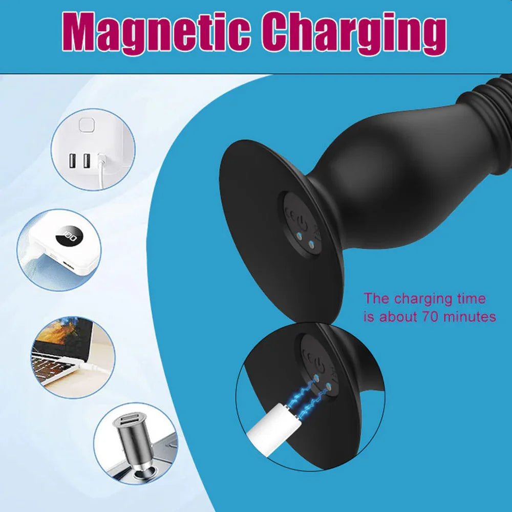 Tsmall thrusting prostate massager vibrating butt plug