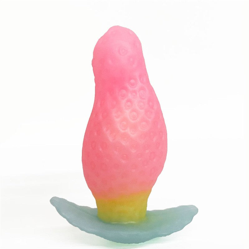 Strawberry butt plug pink silicone boat anchor plug