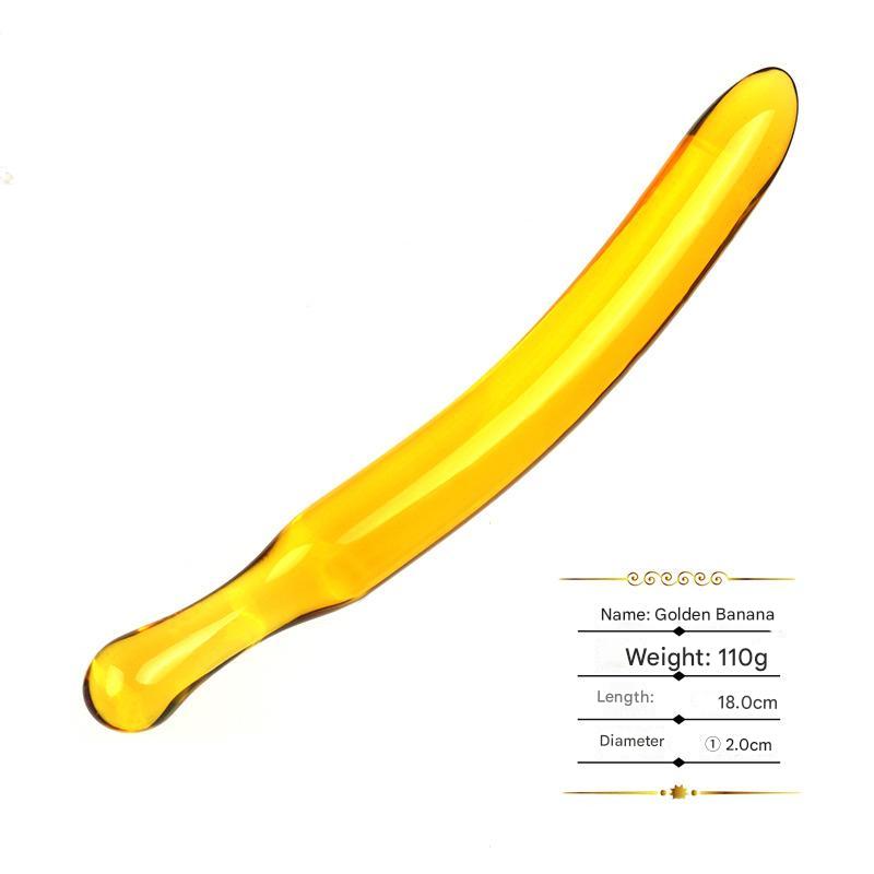 Banana discreet sword with handle glass butt plug