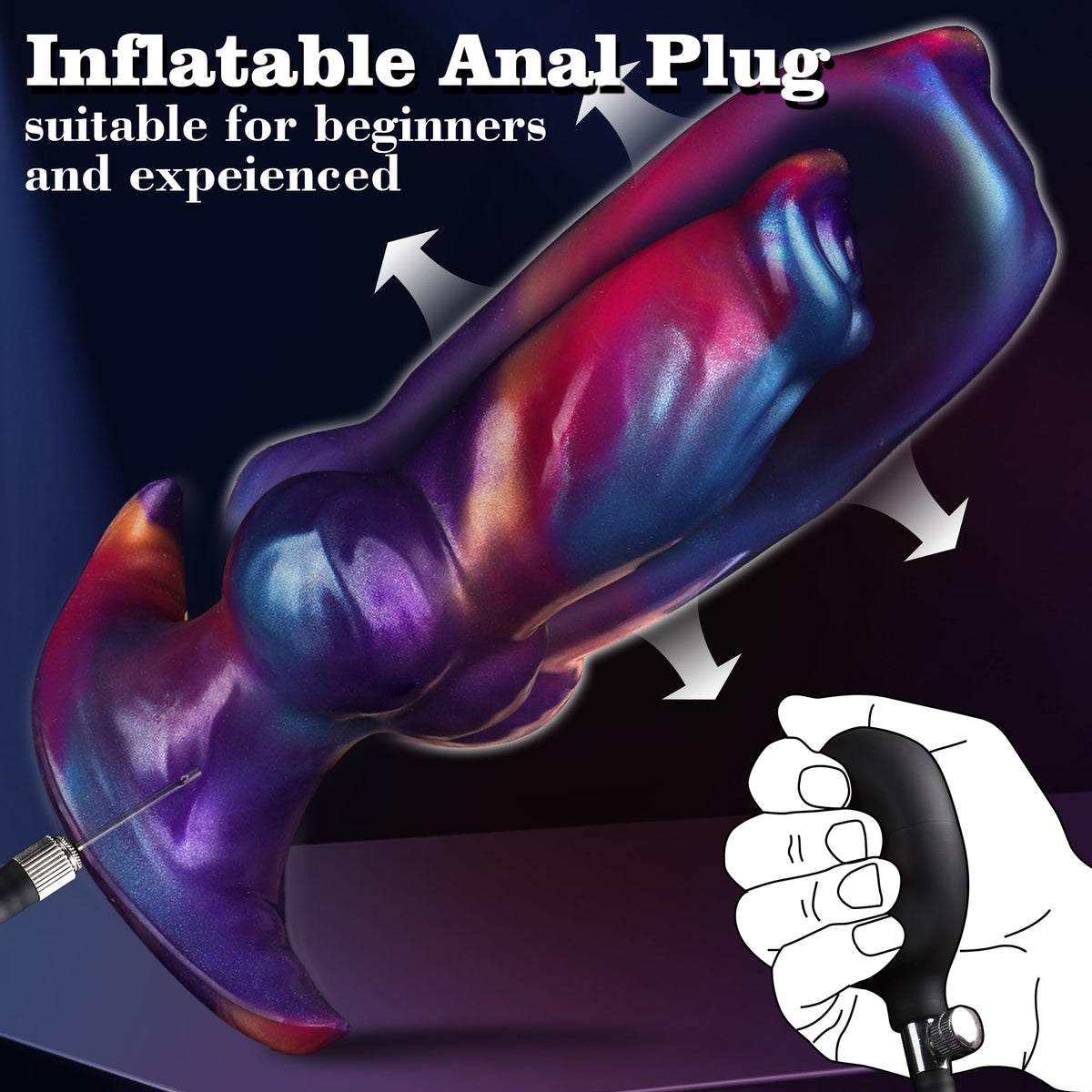 6 inch fantasy dog knot inflatable butt plug