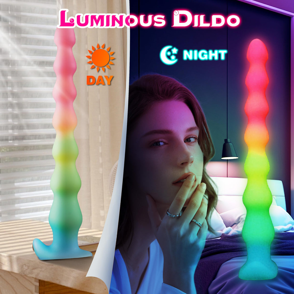 14 inch glow in the dark bead large butt plug