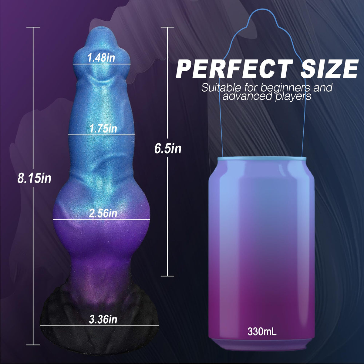 Silicone dog knot blue inflatable anal plug