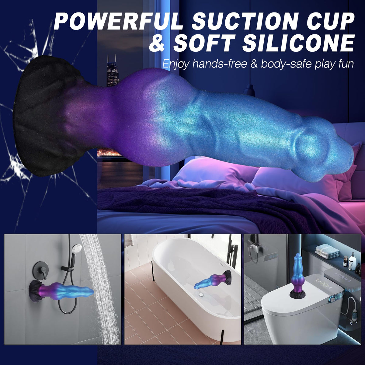 Silicone dog knot blue inflatable anal plug