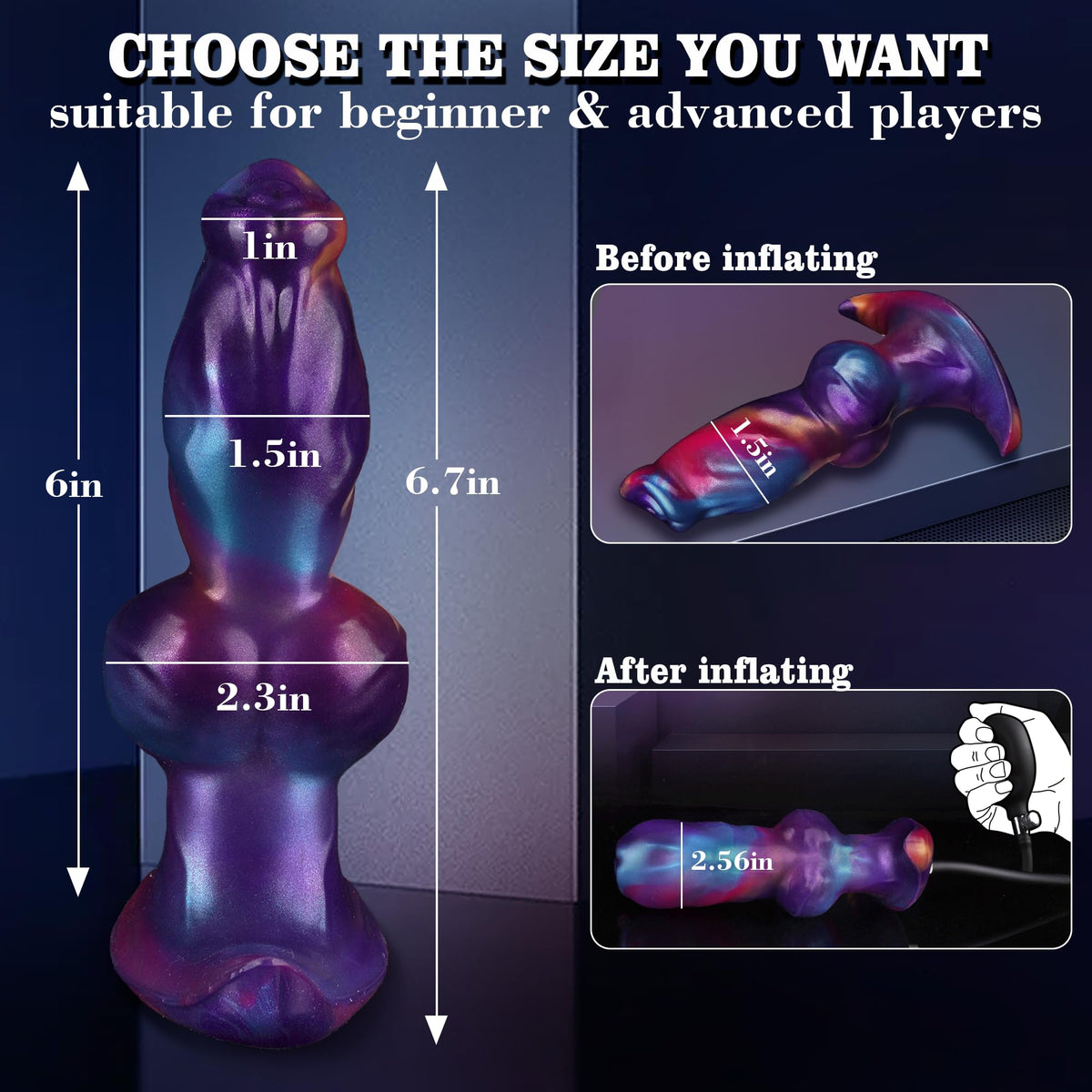 6 inch fantasy dog knot inflatable butt plug