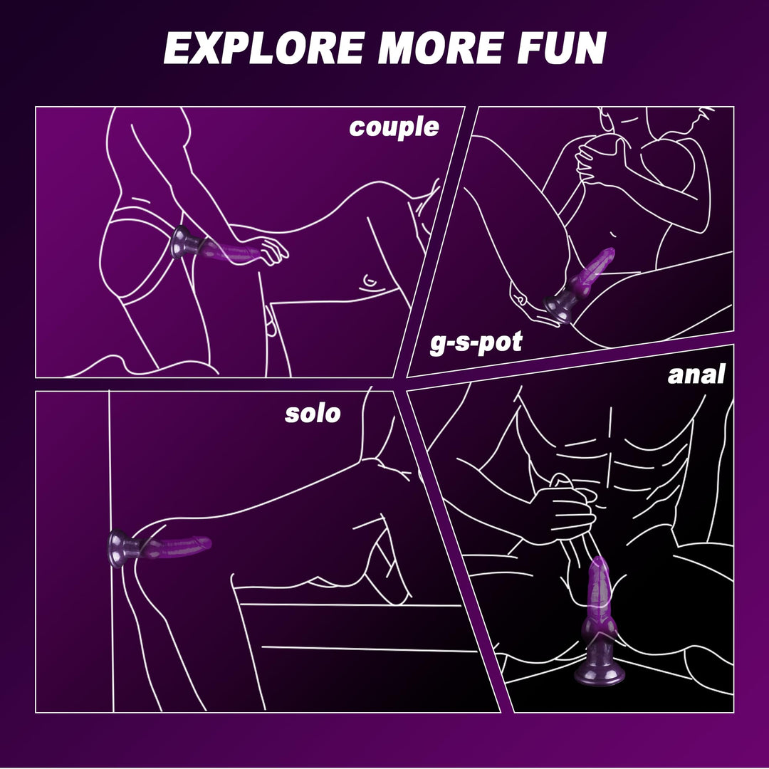 Purple 7 Inch Silicone Animal Inflatable Butt Plug