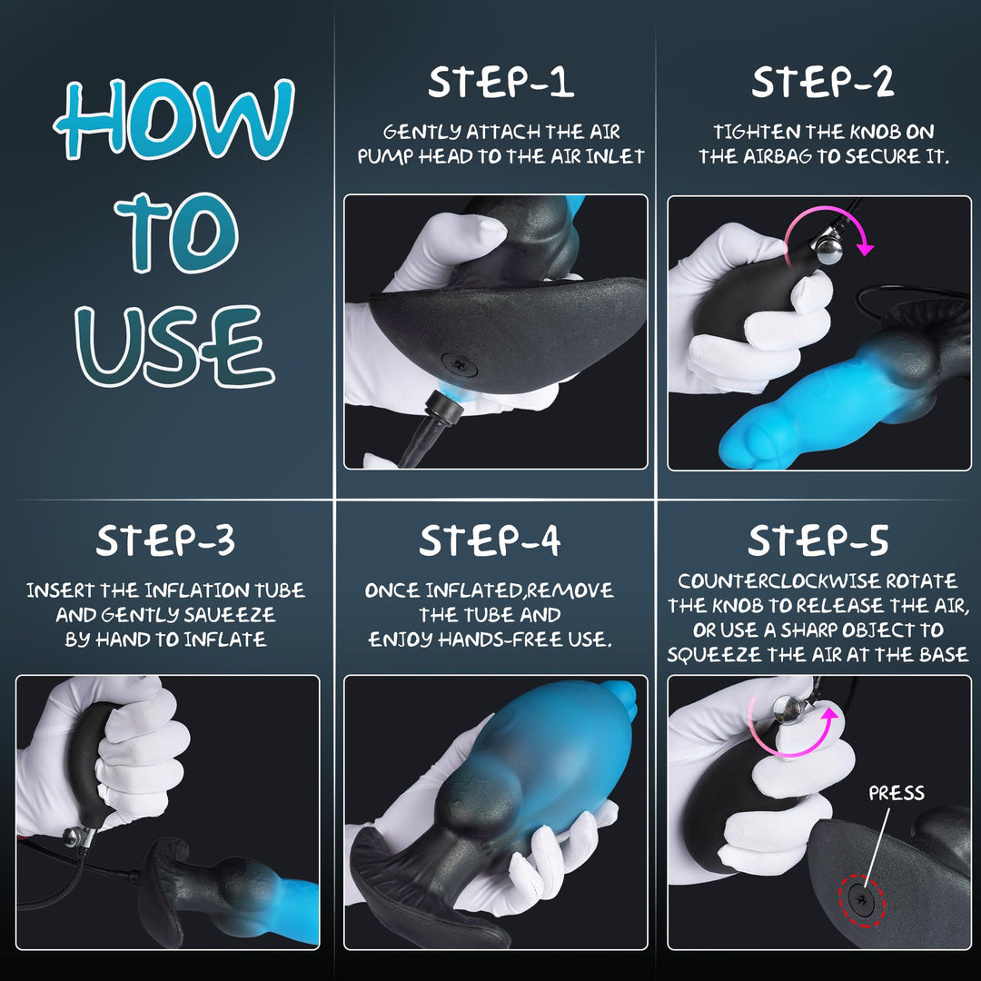 6.9 inch Silicone Inflatable Knot Anal Plug