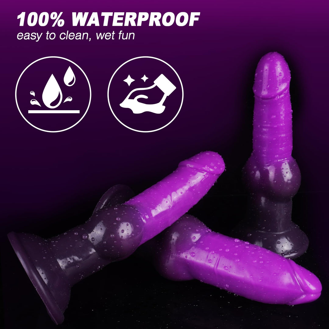 Purple 7 Inch Silicone Animal Inflatable Butt Plug