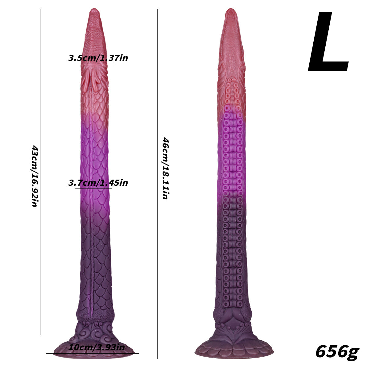 Dragon shaped long texture large butt plug