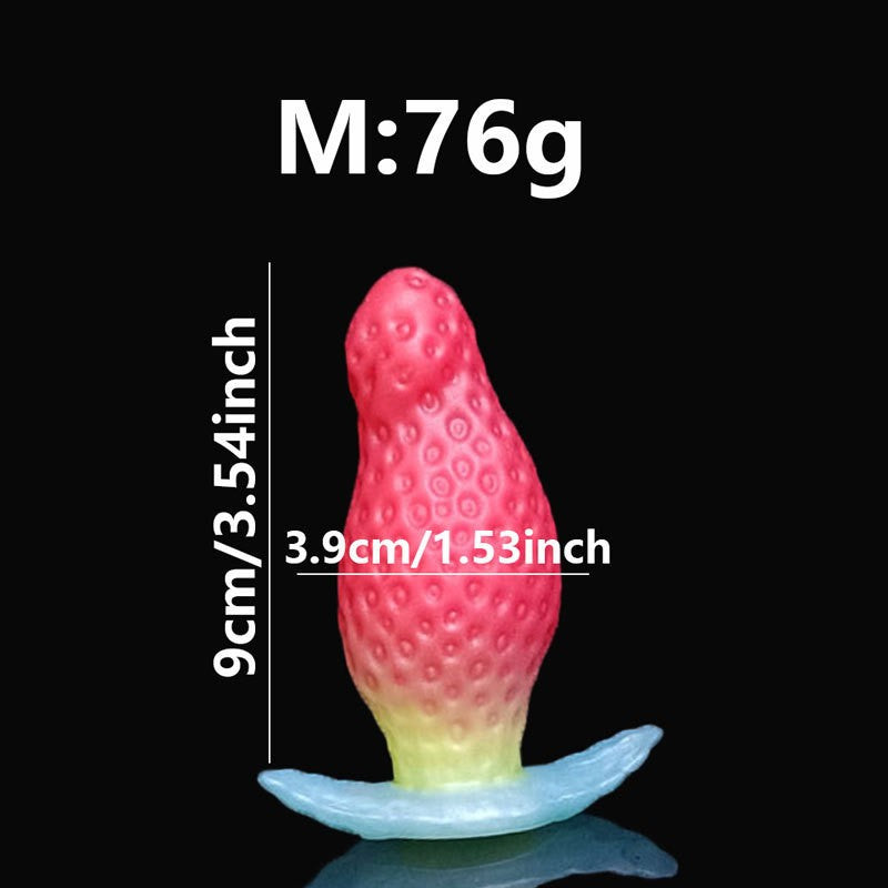 Strawberry butt plug pink silicone boat anchor plug