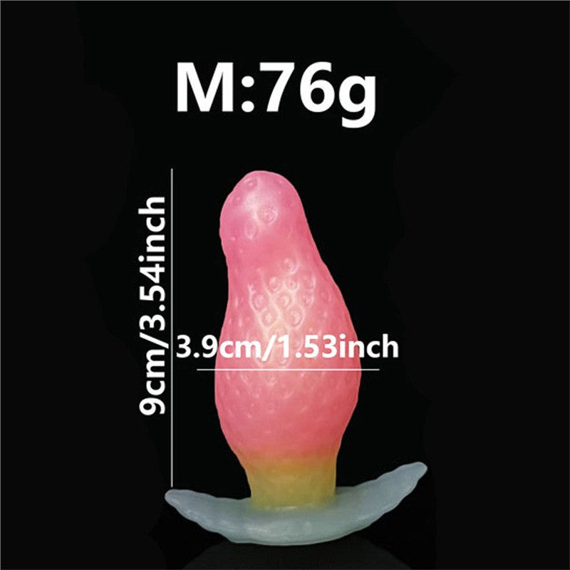 Strawberry butt plug pink silicone boat anchor plug