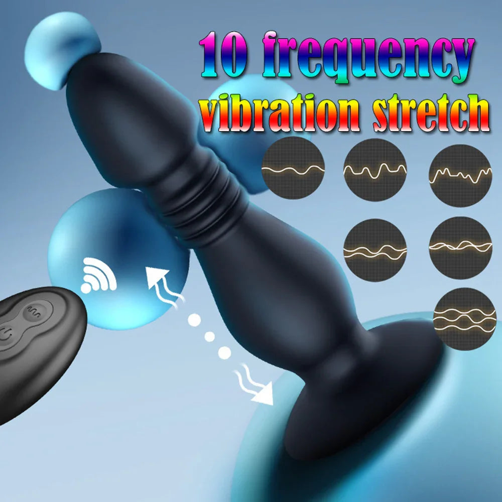 TSmall Thrusting Prostate Massager Vibrating Butt Plug