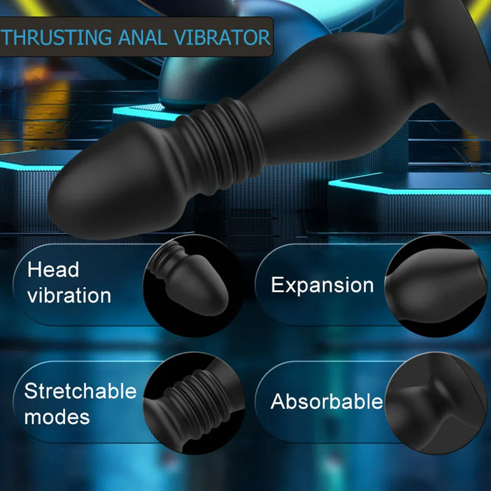 Tsmall thrusting prostate massager vibrating butt plug