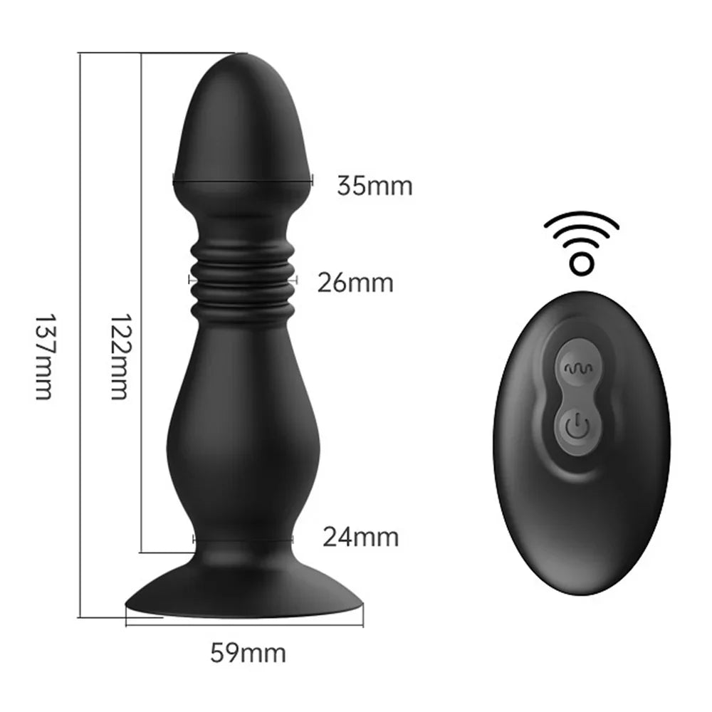Tsmall thrusting prostate massager vibrating butt plug