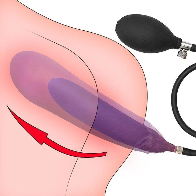 Eggplant inflatable large butt plug