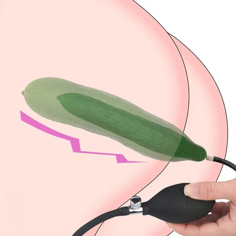 Cucumber silicone inflatable butt plug