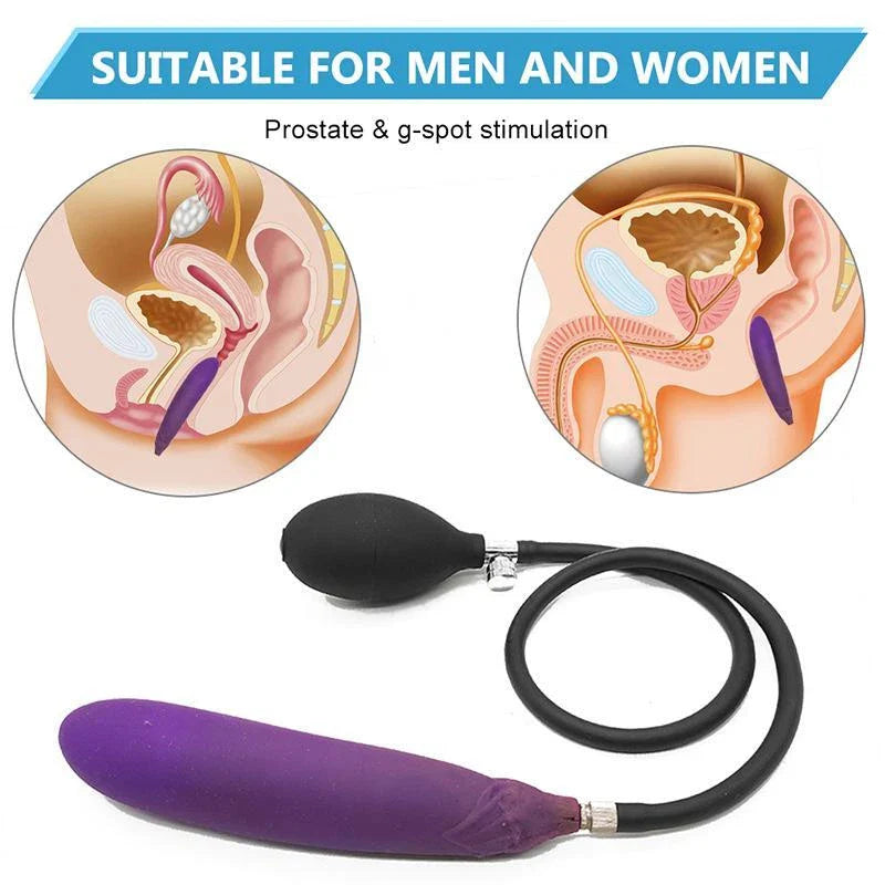 Eggplant inflatable large butt plug